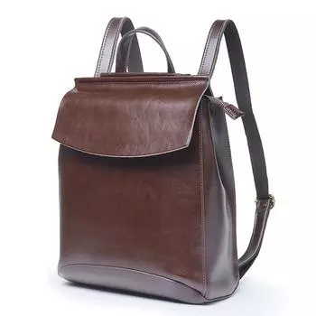 Женский рюкзак из натуральной кожи, женский рюкзак из воловьей кожи в стиле ретро, многофункциональный рюкзак 28cm чёрный