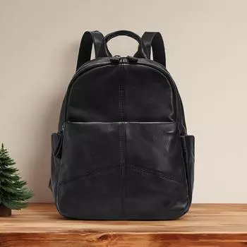 Женский рюкзак из натуральной кожи, женский рюкзак премиум-класса Sense большой вместимости, модный рюкзак «все в одном», рюкзак в студенческом стиле чёрный