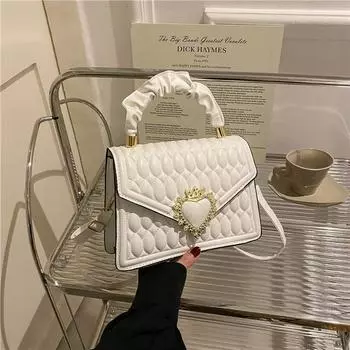 Женский рюкзак, качественные кожаные сумки на плечо в западном стиле для женщин, брендовые сумки-мессенджеры в стиле ретро, женская сумка с сердечком и цепочкой, квадратные сумки One Size