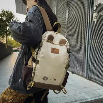 Женский рюкзак контрастного цвета, мужской школьный ранец унисекс для школьников младших классов, рюкзак большой вместимости хаки