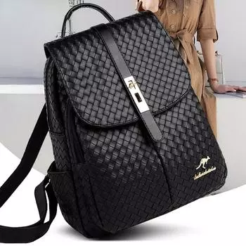 Женский рюкзак, кожаные рюкзаки, женский дизайнерский рюкзак для девочек, школьная сумка, высококачественный дорожный рюкзак, женская сумка чёрный