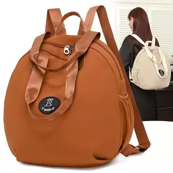 Женский рюкзак, круглая сумка, большая вместимость, дорожная сумка, однотонный цвет, школьный рюкзак для школьников хаки