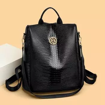 Женский рюкзак, многофункциональная дорожная сумка на одно плечо, противоугонная сумка чёрный