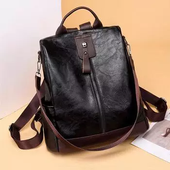 Женский рюкзак многофункциональный для девочек из искусственной кожи школьная сумка женская сумка через плечо дорожный рюкзак Mochila Feminina 31x15x29cm коричневый