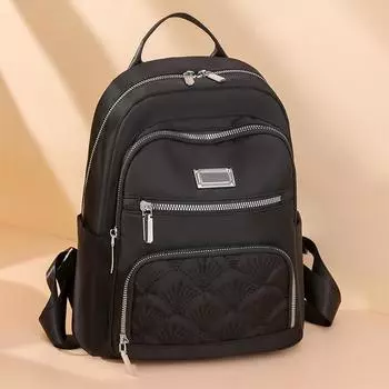 Женский рюкзак Многослойный рюкзак большой емкости Студенческая школьная сумка чёрный