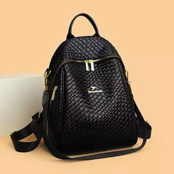 Женский рюкзак, модная повседневная сумка через плечо, нишевый дизайн, простая школьная сумка чёрный