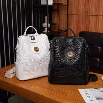 Женский рюкзак, модная текстура из искусственной кожи, большая вместительная дорожная сумка «три в одном»