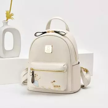 Женский рюкзак, модная универсальная однотонная сумка через плечо белый