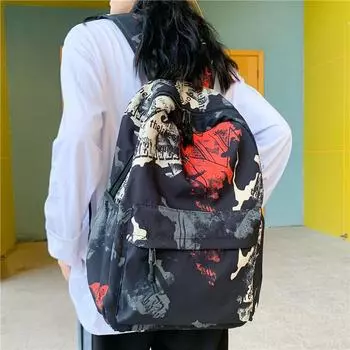 Женский рюкзак, модный студенческий школьный рюкзак, повседневная дорожная компьютерная сумка, камуфляжный рюкзак для мужчин чёрный