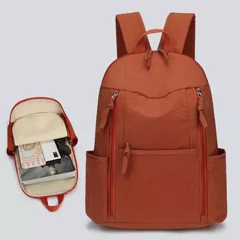 Женский рюкзак, нейлоновый однотонный пригородный рюкзак большой емкости для девочек-подростков, школьная сумка чёрный