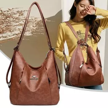 Женский рюкзак, новая модная сумка для мамы среднего возраста, сумка на одно плечо с несколькими спинками, универсальная сумка через плечо большой вместимости