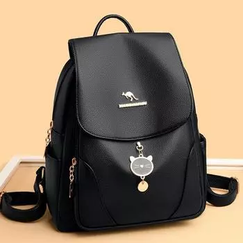 Женский рюкзак, новый повседневный мягкий кожаный рюкзак, школьная сумка для студенток, большая вместимость, дорожная сумка для отдыха на открытом воздухе