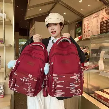 Женский рюкзак однотонный большой емкости студенческий рюкзак Small чёрный