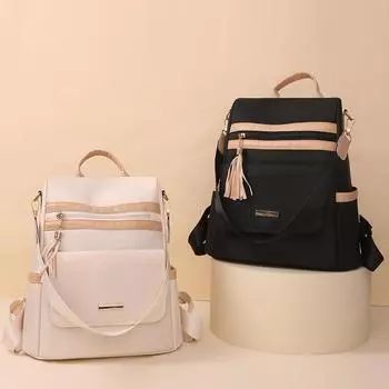 Женский рюкзак, однотонный лоскутный дорожный рюкзак белый