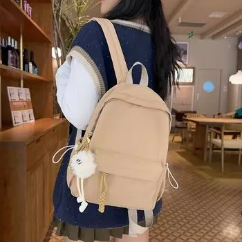 Женский рюкзак, однотонный маленький школьный рюкзак для школьников младших классов чёрный