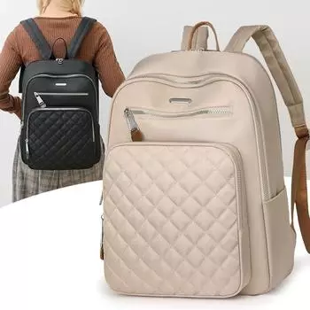 Женский рюкзак ромбовидная сумка дорожный рюкзак студенческая большая вместимость школьная сумка чёрный