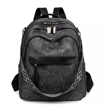 Женский рюкзак Рюкзак большой вместимости Многофункциональная сумка через плечо чёрный