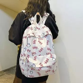Женский рюкзак с буквами, школьный рюкзак для путешествий розовый
