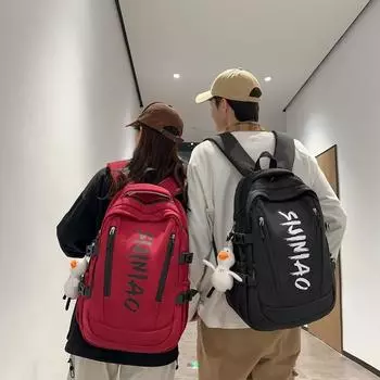 Женский рюкзак с буквенным принтом большой емкости, рюкзак для кампуса средней школы, студенческая школьная сумка