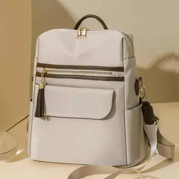 Женский рюкзак с цветной кисточкой и уличной дорожной сумкой чёрный