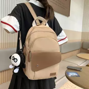 Женский рюкзак с цветными блоками, сумка через плечо, мужская школьная сумка чёрный