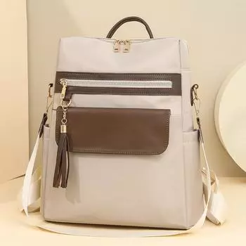 Женский рюкзак с кисточками, контрастный цветной рюкзак для путешествий на открытом воздухе чёрный