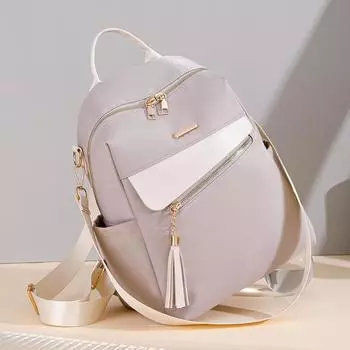 Женский рюкзак с кисточками, многофункциональная сумка через плечо, маленький рюкзак большой вместимости для поездок на работу чёрный