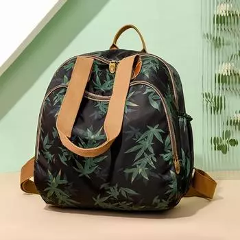 Женский рюкзак с принтом, большая вместительная дорожная сумка чёрный