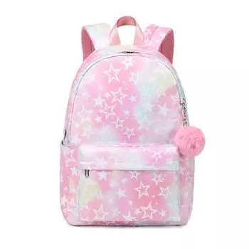 Женский рюкзак с принтом, милый студенческий школьный рюкзак, легкая простая школьная сумка для детей One Size розовый