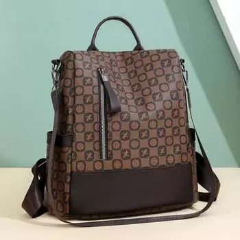 Женский рюкзак с принтом в стиле ретро, многофункциональный дорожный рюкзак большой емкости хаки