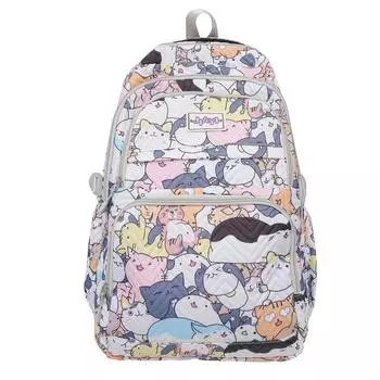 Женский рюкзак с рисунком животных, школьный рюкзак большой емкости, рюкзак с героями мультфильмов для девочек-подростков