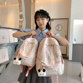 Женский рюкзак с вышивкой, студенческий маленький школьный рюкзак Small чёрный