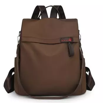 Женский рюкзак с защитой от кражи, нейлоновый, большой емкости, дорожный рюкзак, школьный рюкзак для школьников коричневый