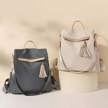 Женский рюкзак с защитой от кражи Tassel, легкий дорожный рюкзак чёрный