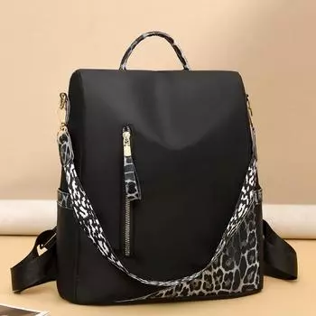 Женский рюкзак с защитой от кражи, водоотталкивающий нейлоновый дорожный рюкзак, школьный рюкзак для школьников серый/чёрный