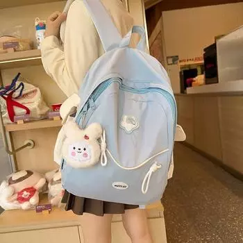 Женский рюкзак, школьная сумка, цветной маленький рюкзак синий