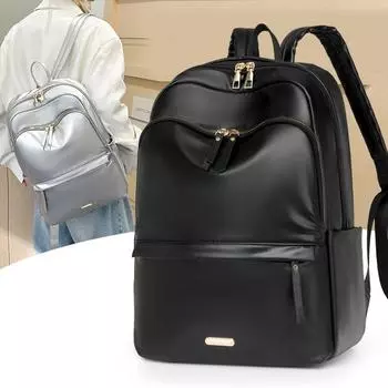 Женский рюкзак, школьный рюкзак, большая вместимость, компьютерный рюкзак, дорожный рюкзак серебряный