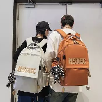 Женский рюкзак, школьный рюкзак с буквами, школьный рюкзак оранжевый