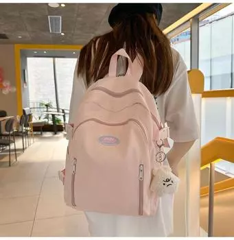 Женский рюкзак средней школы, школьный рюкзак для девочек чёрный