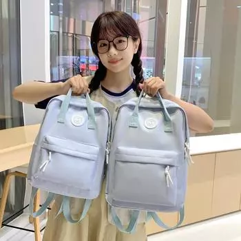 Женский рюкзак, студенческий школьный рюкзак, однотонный рюкзак большой емкости Small чёрный