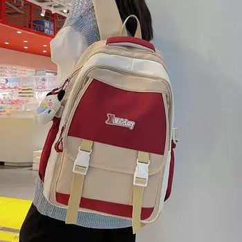 Женский рюкзак в кампусном стиле, студенческая сумка белый
