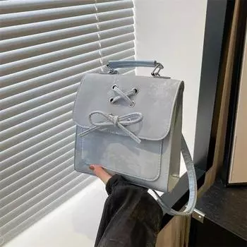 Женский рюкзак в стиле балета для девочек, рюкзак для колледжа, модная женская сумка для хранения вещей, бант, украшение из искусственной кожи розовый