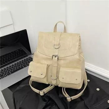 Женский рюкзак в стиле британского ретро-колледжа 2024 года — повседневная школьная сумка для поездок на работу и на природу, корейская мода 28*11*28 покинуть белый