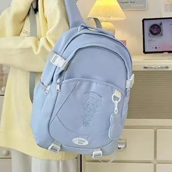 Женский рюкзак в стиле колледжа большой емкости для школьников белый