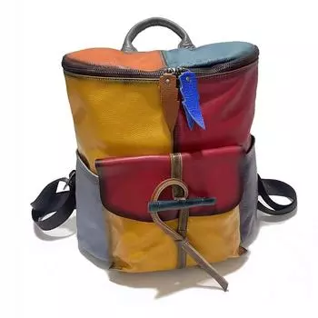 Женский рюкзак Wind Leather, отполированный вручную, 12-дюймовая вместительная сумка-ведро, универсальная дорожная сумка через плечо из коровьей кожи