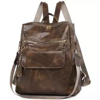 Женский рюкзак, винтажный рюкзак из искусственной кожи, коричневый Mochilas Para Mujer, повседневная дорожная сумка, студенческие школьные сумки в стиле ретро красный