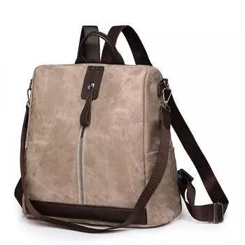 Женский рюкзак Женская женская сумка из искусственной кожи Уличный тренд Повседневный рюкзак для путешествий на открытом воздухе серый