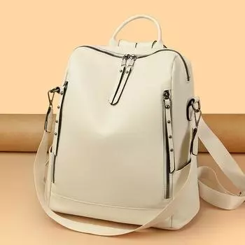 Женский рюкзак, женский рюкзак, большая вместимость, противоугонная мягкая кожаная дорожная сумка через плечо чёрный