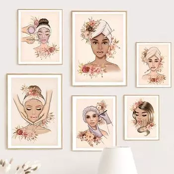 Женский салон красоты, уход за лицом, спа, пластическая хирургия, плакат, скандинавский настенный художественный принт, холст, живопись, модные фотографии, доктор, офисный декор 21x30cm No Framed