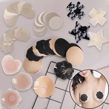 Женский самоклеящийся бюстгальтер пуш-ап, женский липкий невидимый силиконовый бюстгальтер без бретелек с открытой спиной, бюстгальтер с лепестками груди, цветок, круглый в форме сердца One Size